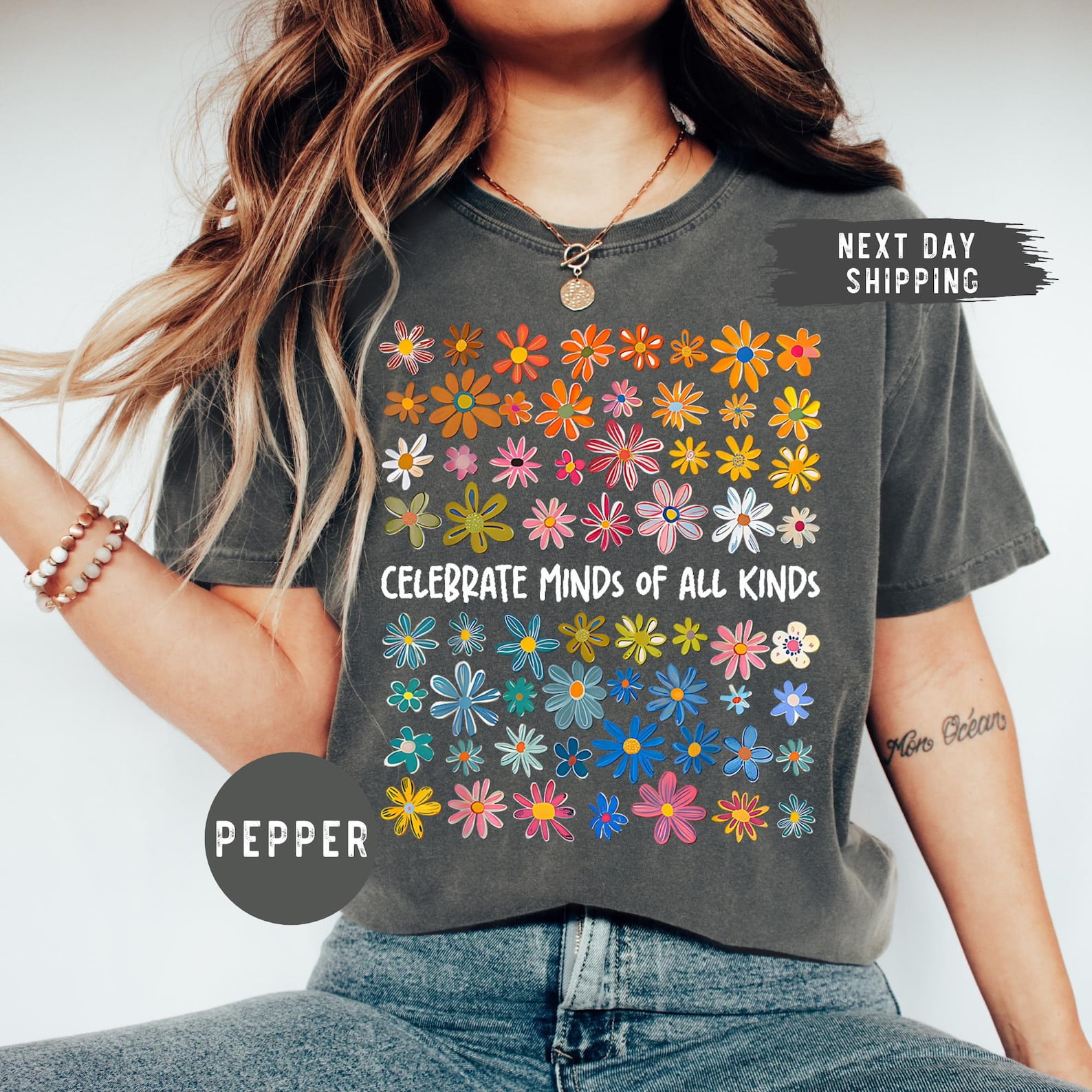 Celebrate Minds of All Kinds Comfort Colors T-Shirt – Autism Awareness & Neurodiversity Tee for Teachers