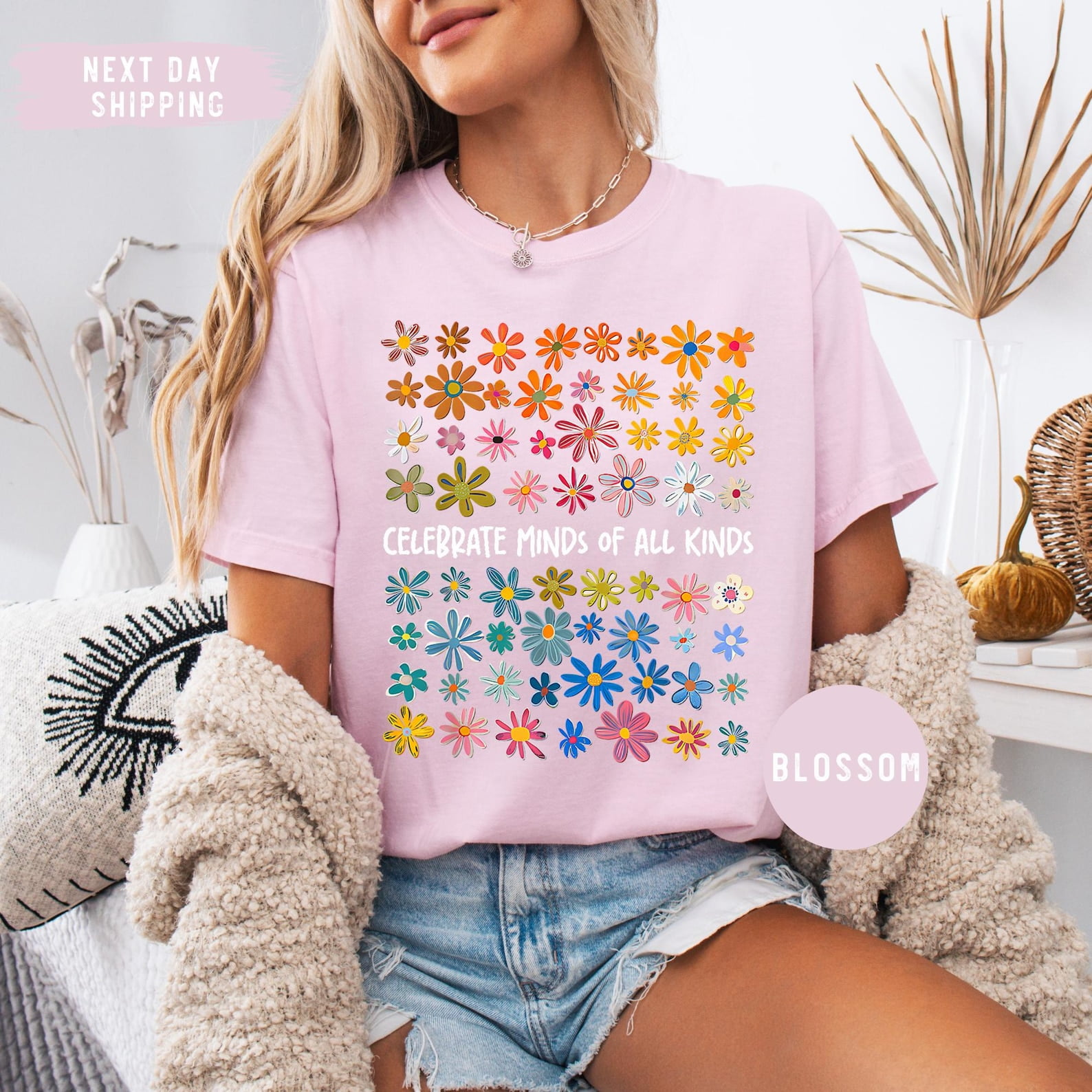 Celebrate Minds of All Kinds Comfort Colors T-Shirt – Autism Awareness & Neurodiversity Tee for Teachers