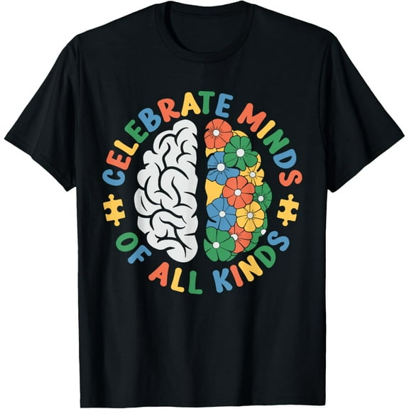 Celebrate Minds of All kinds Neurodiversity Autism Awarenes T-Shirt