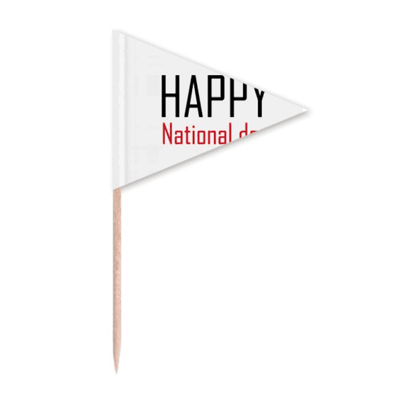 Celebrate National Day Festival Holiday Toothpick Triangle Cupcake Toppers Flag