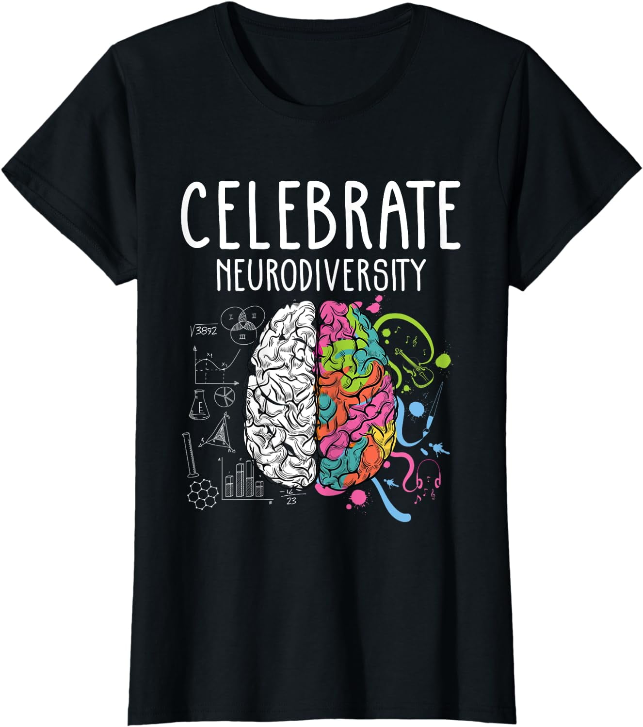 Celebrate Neurodiversity Brain Shirt T-Shirt - Walmart.com