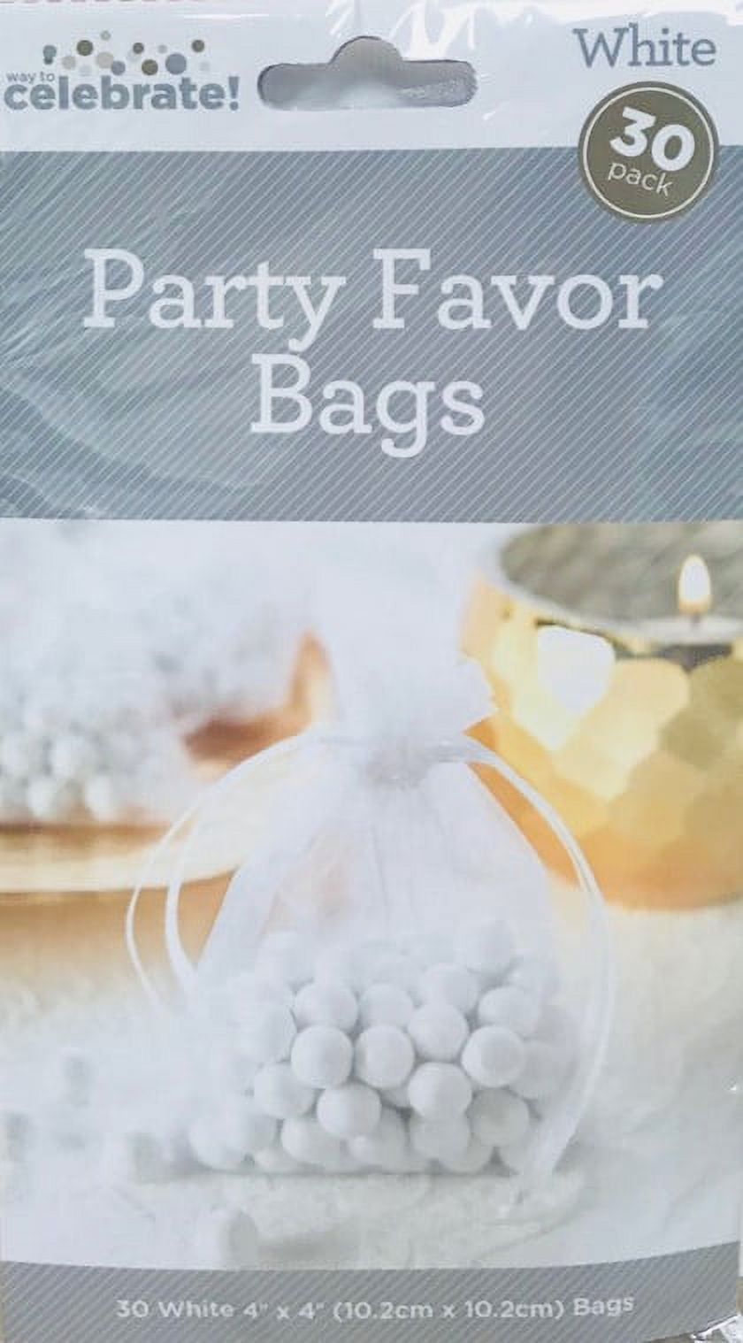 Way to Celebrate White Mesh Favor Bag, 30 Piece