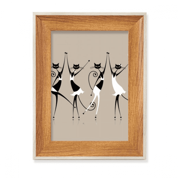 Celebrate Party Cheers Cat Desktop Wooden Photo Frame Display Picture Art Painting Multiple Sets