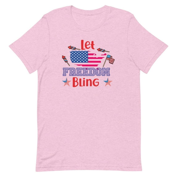 Celebrate Patriotic Spirit with Fun Americana Shirt (Heather Prism Lilac, XS)