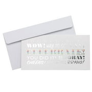 Celebrate Rainbow Money Card Holders / Colorful All Occasion Gift 7" x 3 5/8" Cash Check Holders With Envelopes / 10 Silver Foil Cards