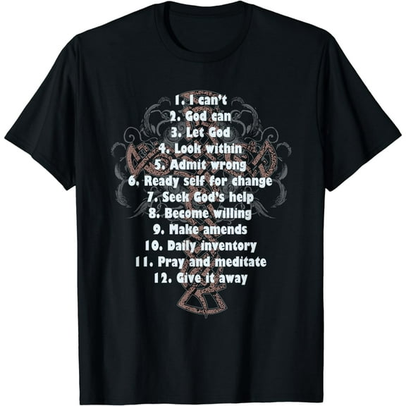 Celebrate Recovery T-Shirt Christian Cross 12 Step Guide Tee