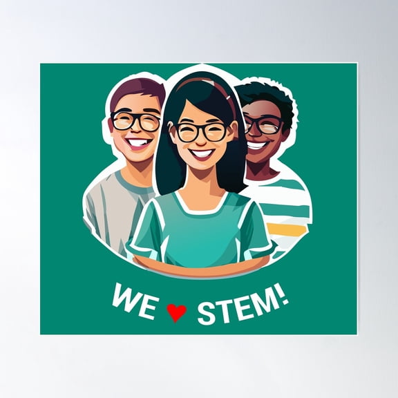 Celebrate Science, Technology, Engineering, And Math (Stem) Poster Wall Art, Modern Wall Decor For Living Room Bedroom, 24x36 UNFRAMED