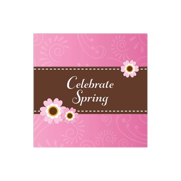 Celebrate Spring Pink Paisley Floral 12 x 12 Wood Wall Sign Plaque