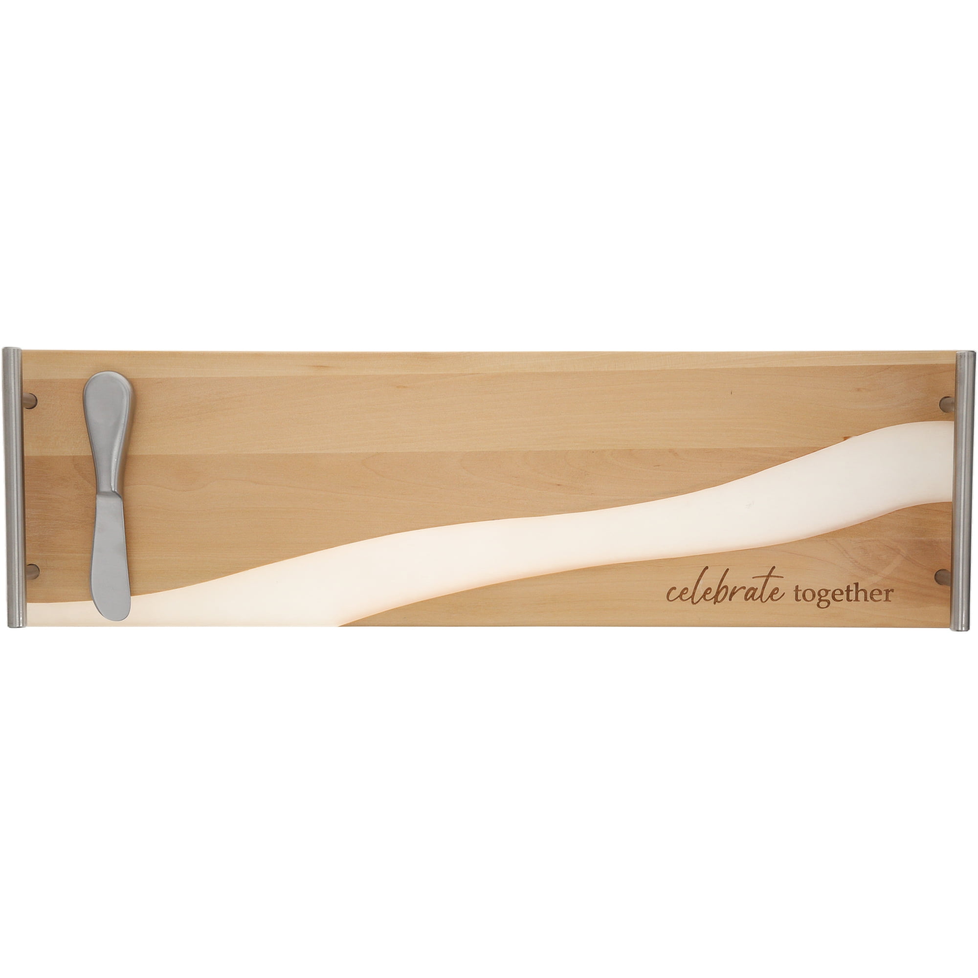 Pavilion Gift Company - Celebrate Together - 21" Wood & Resin Cheese/Bread Board Set
