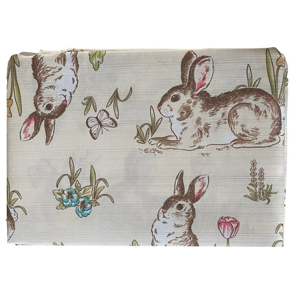 Celebrate Together Easter Bunny Tablecloth, Rabbits & Flowers Table Cloth 60X102