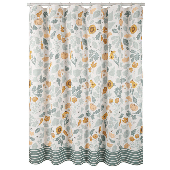 Celebrate Together Fall Floral Shower Curtain, Sage Green, Floral Pattern, 70" x 70", Washable