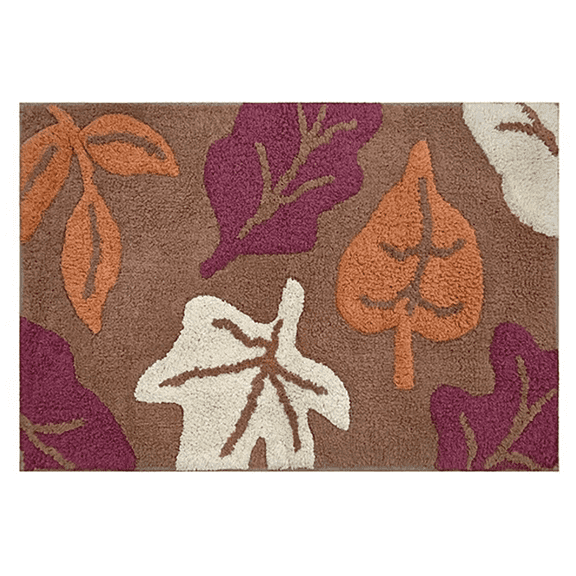 Celebrate Together Fall Leaves Bath Mat, Cozy Plush Soft Autumn Leaf Bathroom Rug 20"x30"