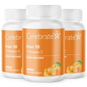 Celebrate Vitamins 18 mg Iron + Vitamin C Chewable Tablets - Orange Flavor - 90 count