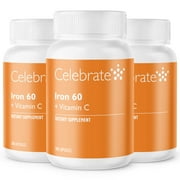 CELEBRATE VITAMINS Iron 60 mg + Vitamin C Capsules - 90 Count