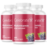 Celebrate Vitamins Bariatric Multivitamin Iron Free Chewables, Grape, 180 ct