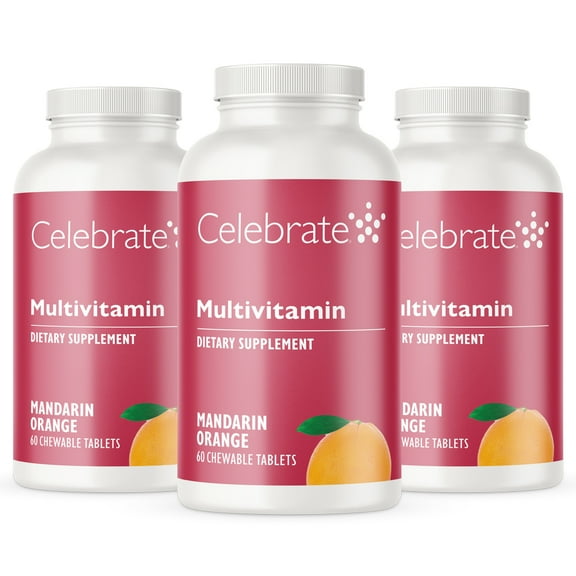 Celebrate Vitamins Bariatric Multivitamin Iron Free Chewables, Mandarin Orange, 180 ct