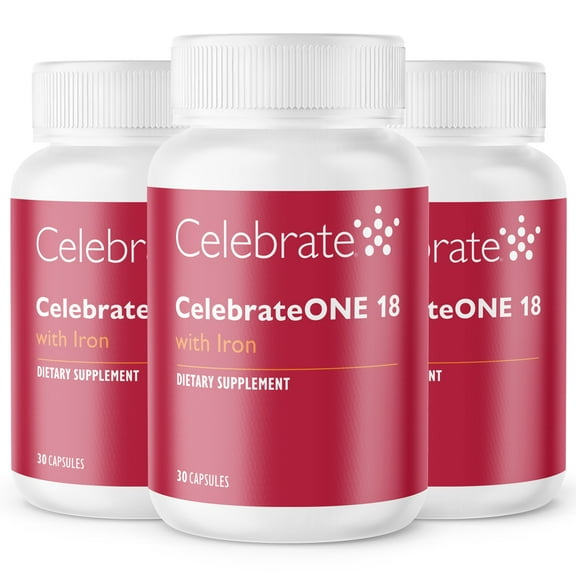 Celebrate Vitamins CelebrateONE 18 Once Daily Bariatric Multivitamin with Iron Capsules, 18 mg of Iron, 90 count