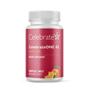 احتفل بالفيتامينات CelebrateONE 45 مرة واحدة في اليوميات المتعددة الشعرية اليومية مع مضغ الحديد ، 45 ملغ من الحديد ، تويست الاستوائية ، 30 عدد