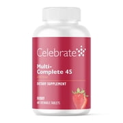 CELEBRATE VITAMINS ASMBS Multi-Complete 45 Bariatric Multivitamin with Iron Chewables, 60 Count, Berry