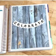 Celebrate Wood Background Two Sided Dashboard 4 Use W/ Erin Condren Planner