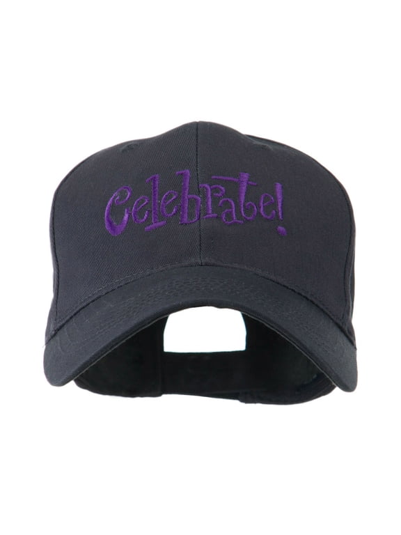 Celebrate Wording Embroidered Cap - Navy OSFM