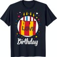 Celebrate in Style Black TShirt with Colorful Birthday Cake Graphic
