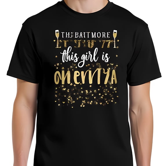 Celebrate in Style: Black T-Shirt with Gold Graphic for Milestone Birthdays