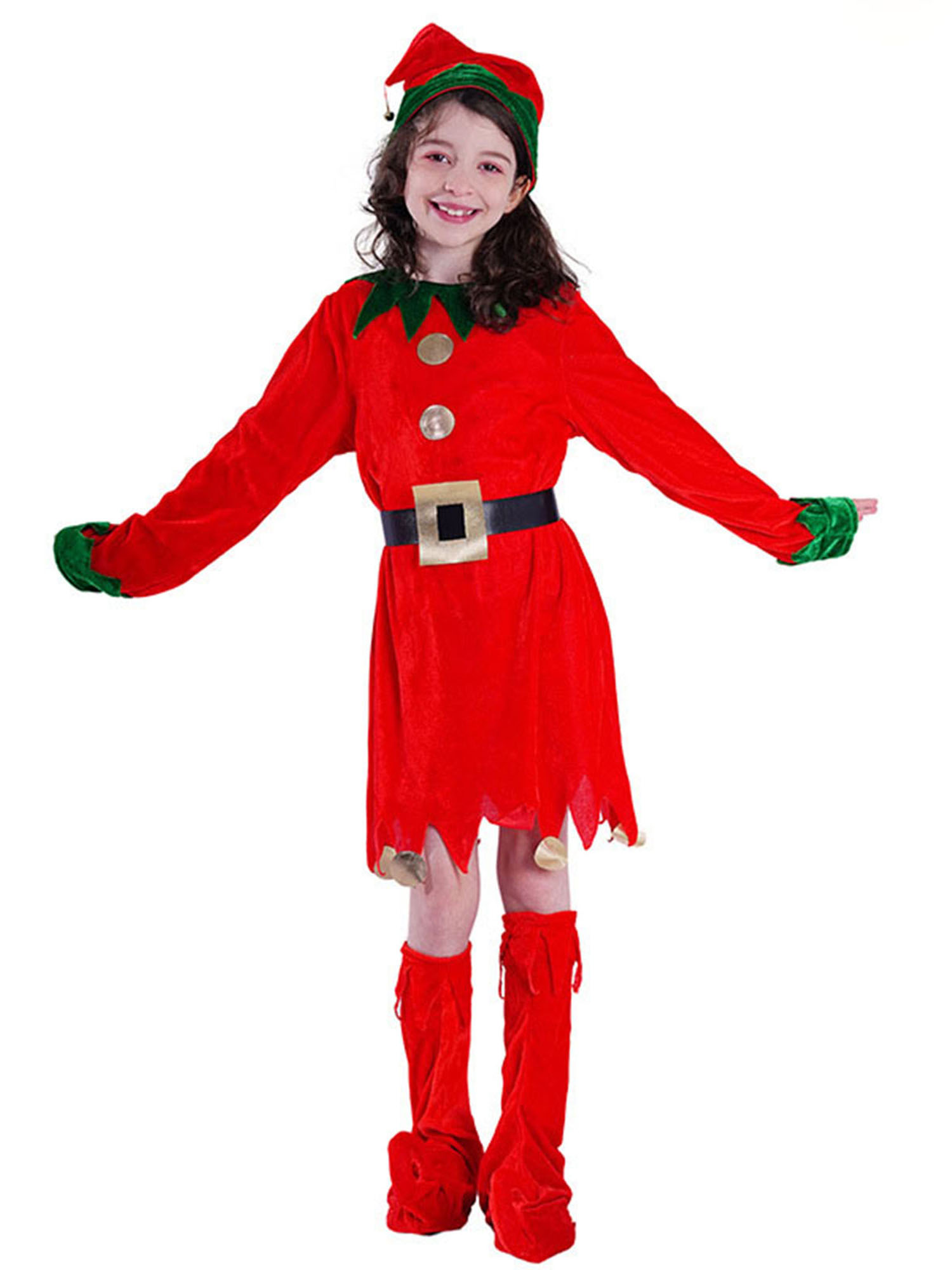 Celebrate in Style with Kids Christmas Elf Costume Set Top, Pants