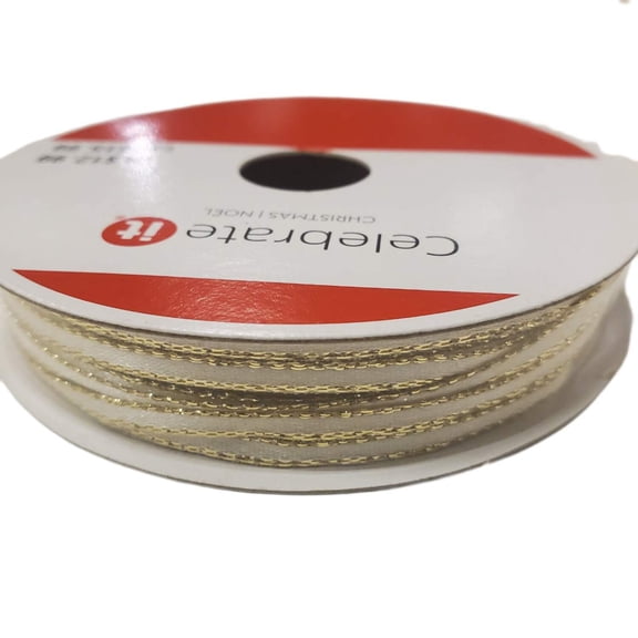 Celebrate it Christmas Ribbon GOLD BRAID 1/8 IN X 108 ft