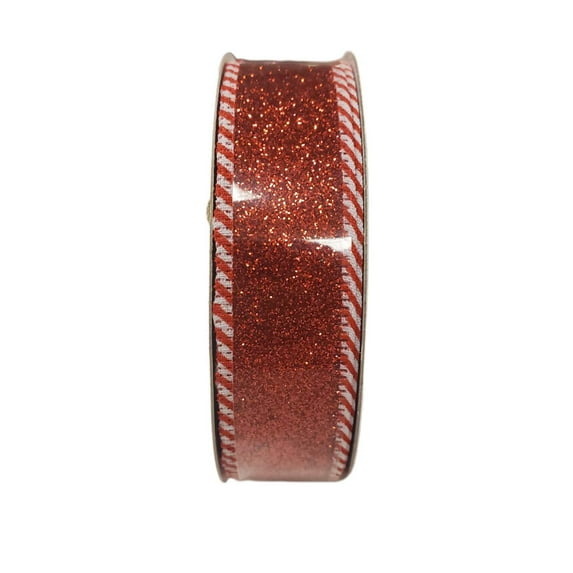 Celebrate it Christmas Ribbon Red Glitter 7/8 X 24ft