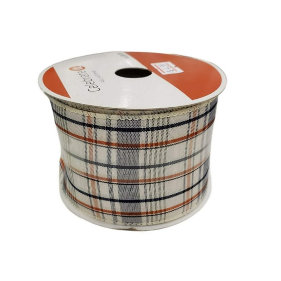 Fall Autumn Plaid Wired Ribbon 2.5" x 25 Ft for Crafting