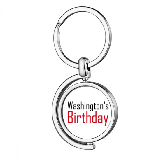 Celebrate 's Birthday Blessing Festival Rotating Keychain Metal Keyring Holder