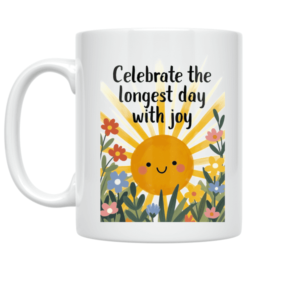 Celebrate the Longest Day with Joy - Summer Solstice Enthusiast - 11 oz Ceramic Coffee Mug