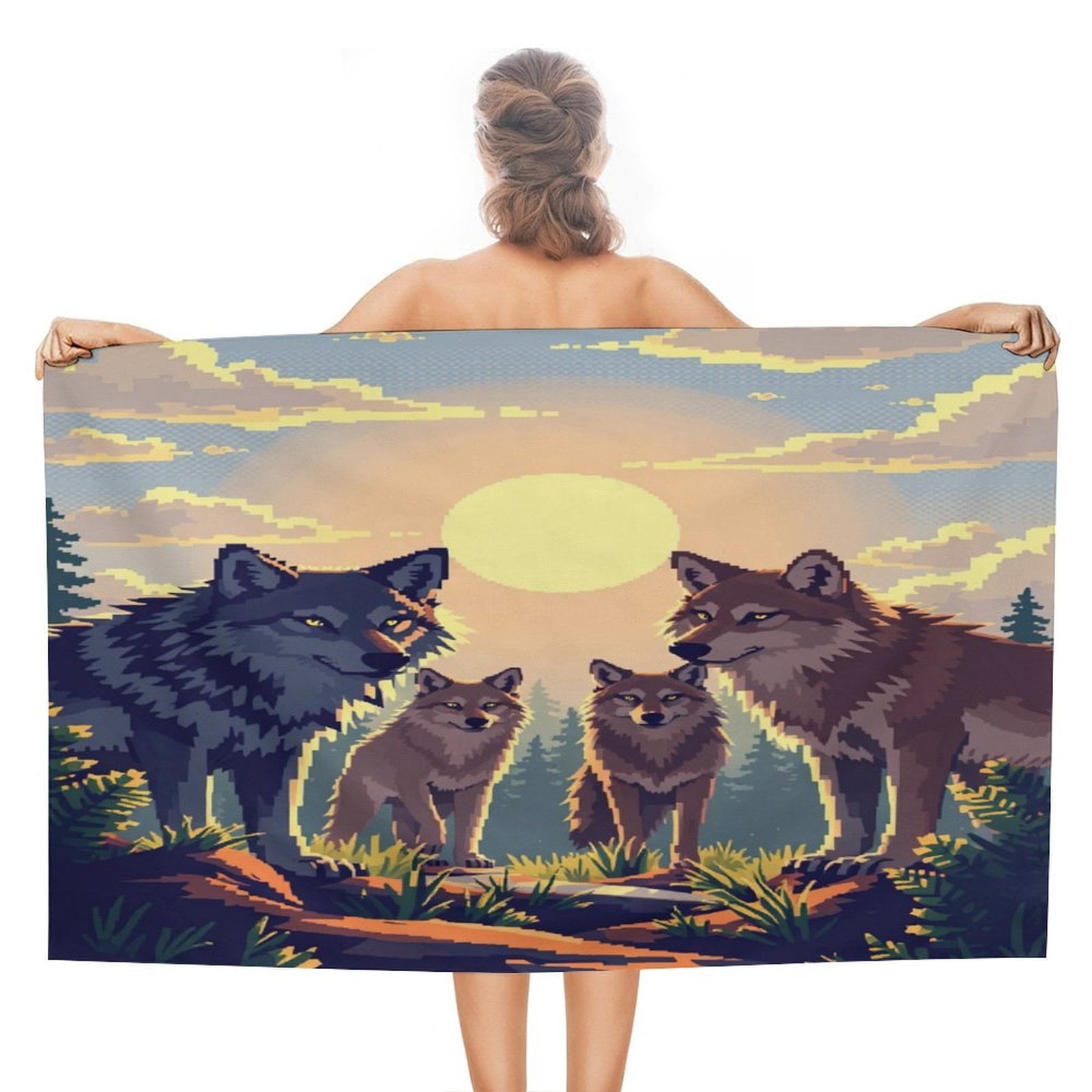 Wolves Bath Celebrate with Wolves Beach Towel Absorbent Bath Towel Big Quick-drying ...