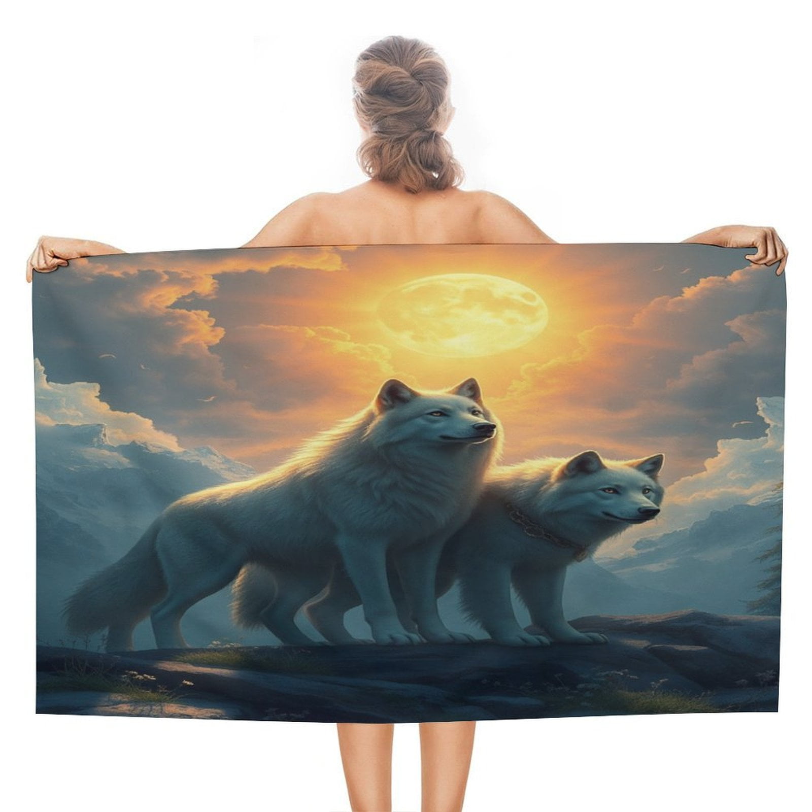 Wolves Bath Celebrate with Wolves Beach Towel Absorbent Bath Towel Big Quick-drying ...
