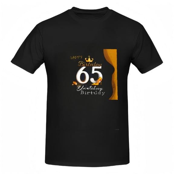 Celebrate your 65th birthday in style with this Women's cotton short sleeve tee featuring a vibrant orange and white design crown and leaves