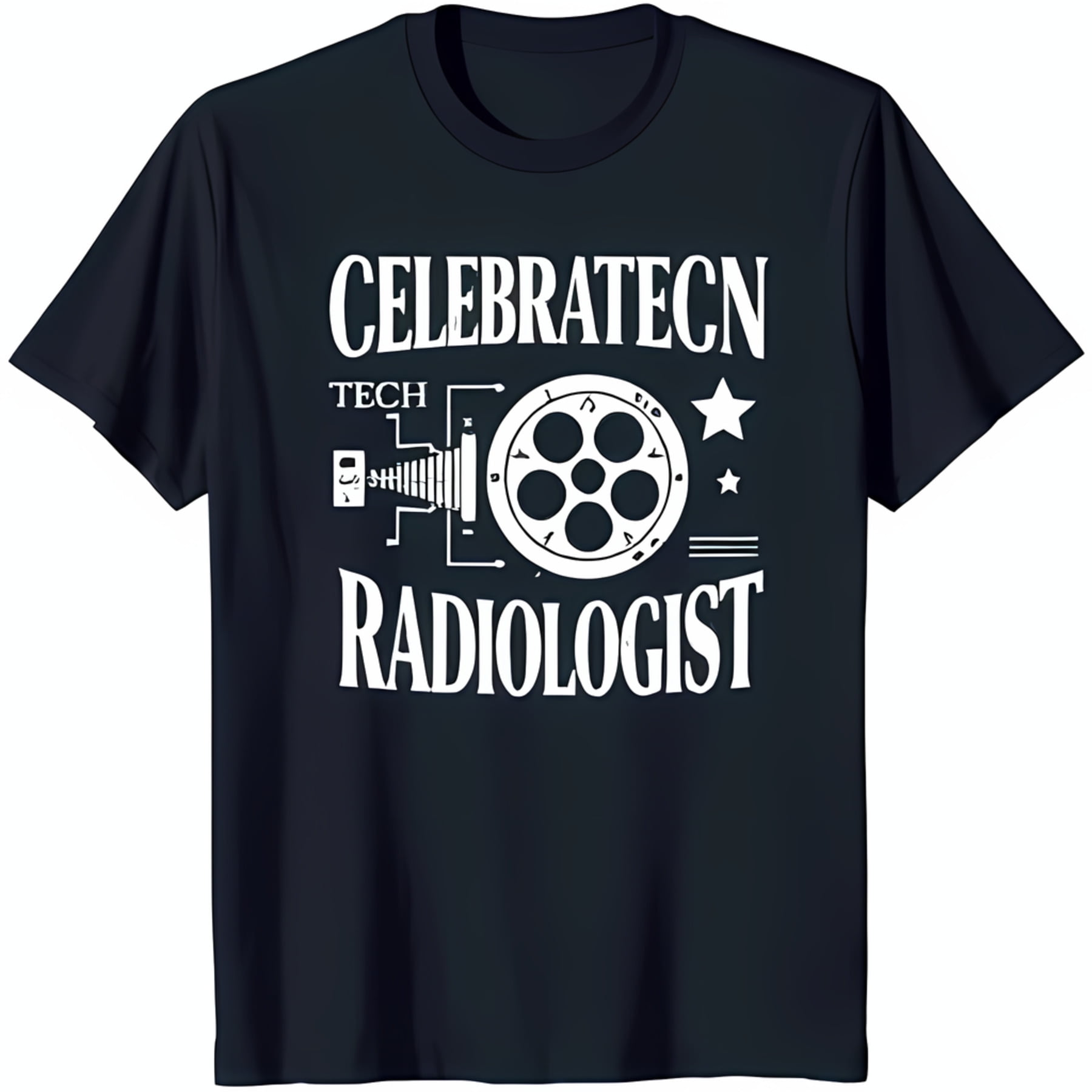Celebratecn Tech Radiologist Black TShirt with X Ray Machine Graphic