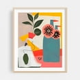 thumbnail image 1 of Celebrated - India Digital Art Modern Art Abstract Geometric Floral Botanical Minimalist Oak Framed Wall Art Print 12 x 16 inches, 1 of 12