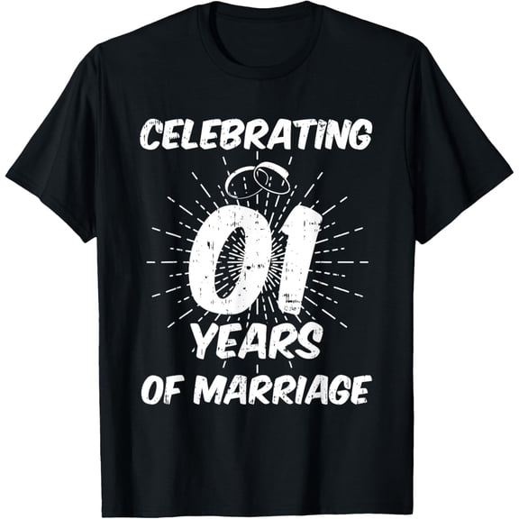 Celebrating 1 Years Of Marriage 1st Wedding Anniversary T-Shirt