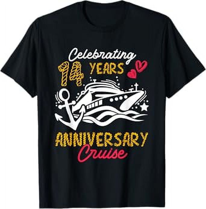 Celebrating 14 Years 14th Wedding Anniversary Cruise Couples TShirt