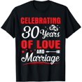 thumbnail image 1 of Celebrating 30 Years Of Love And Marriage Happy Husband Wife T-ShirtMen's and women's gift, black and white T-shirt, size: Extra large S-4XL, 1 of 4