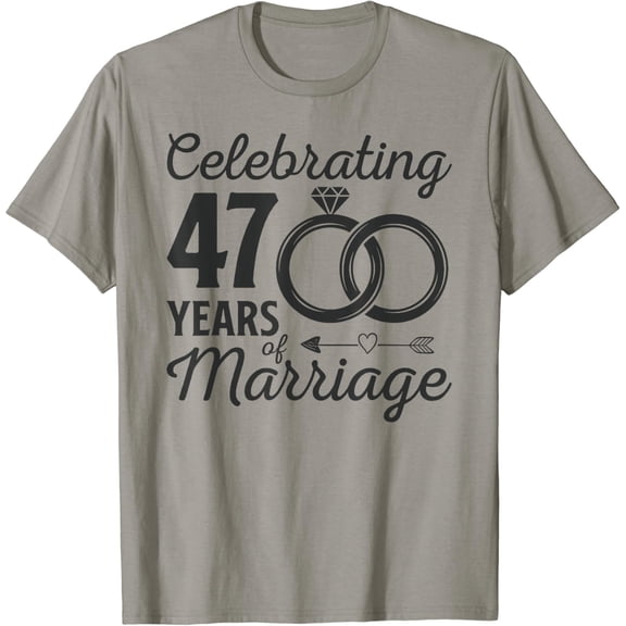 Celebrating 47 Years Of Marriage 47th Wedding Anniversary T-Shirt100% cotton