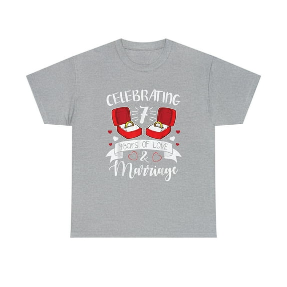 Celebrating 7 Years Of Love & Marriage Happy Anniversary Tshirt