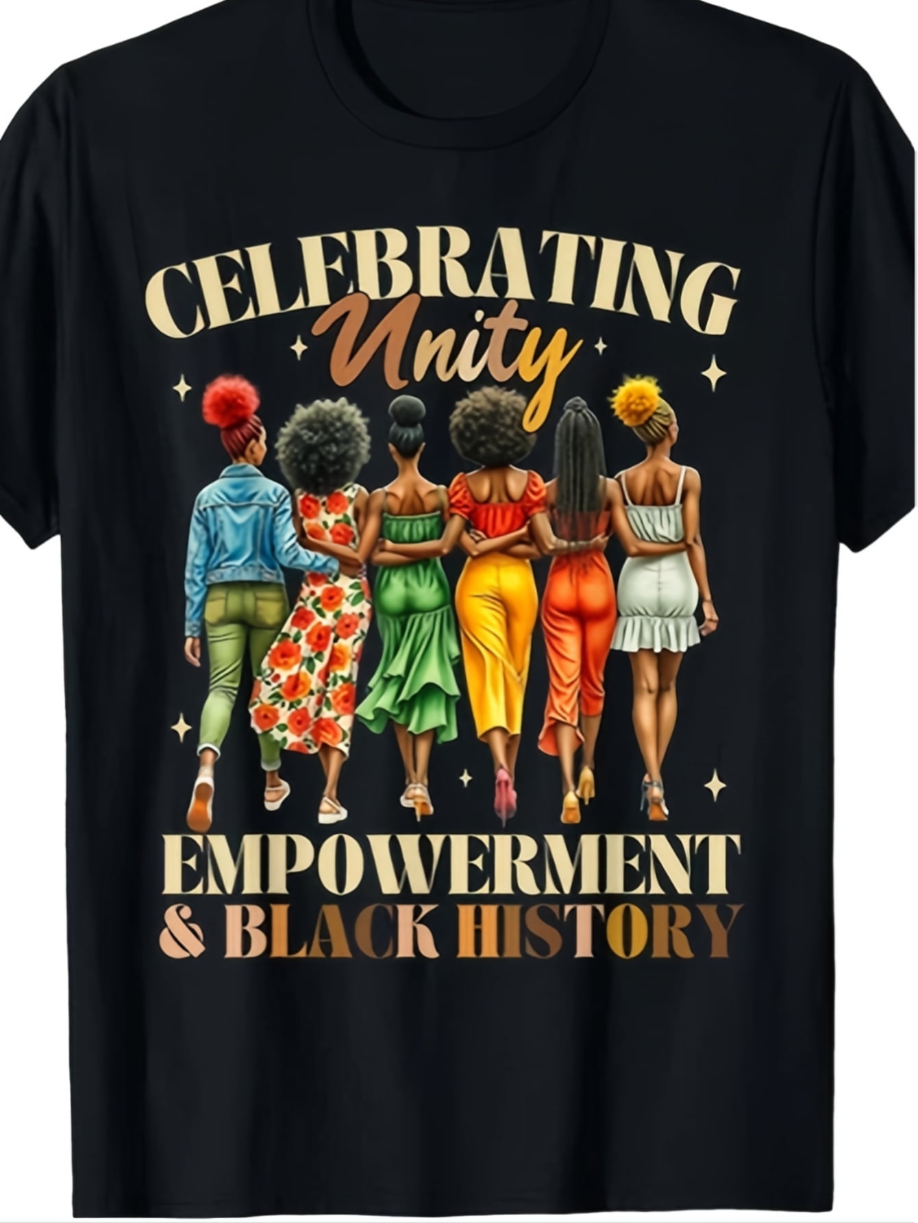 Celebrating Unity Empowerment Black History Month Women's Graphic T ...