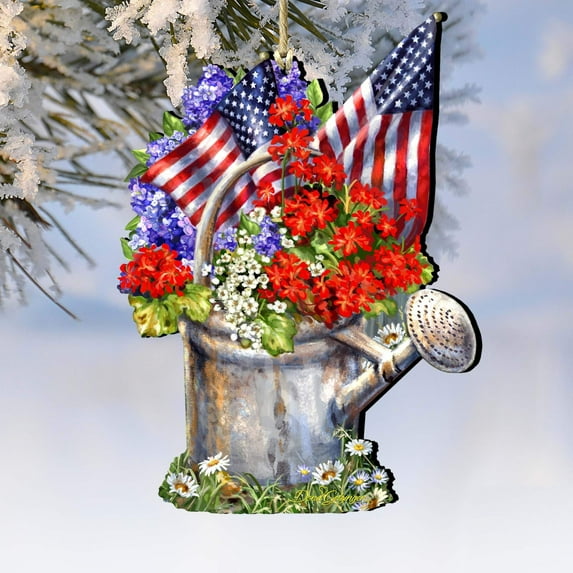 G. Debrekht 8161040-1711 Celebrating the American Freedom Wooden Ornament by Gelsinger - American Christmas Decor