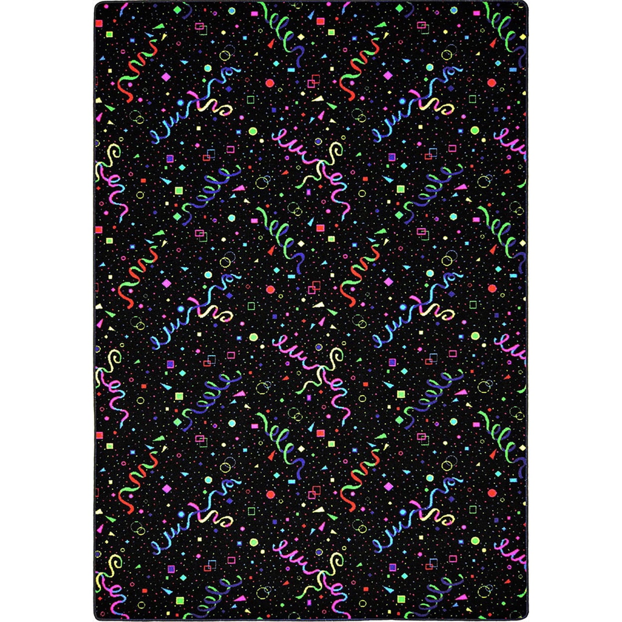 Arcade Glow 6'x6' Square Black Tufted Area Rug with Stain-Resistant Finish