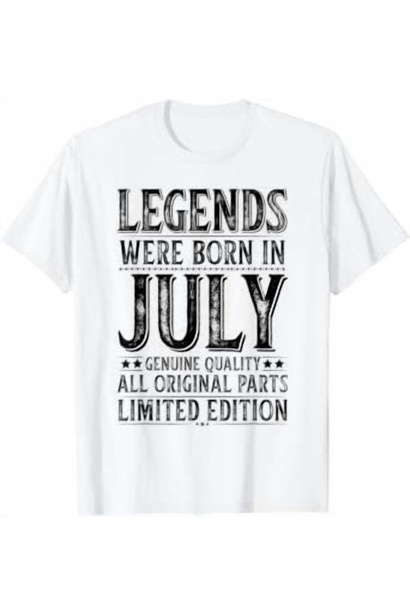 Celebration Birthday Retro Legends Were Born In July Original Parts T-Shirt, Size S-5XL