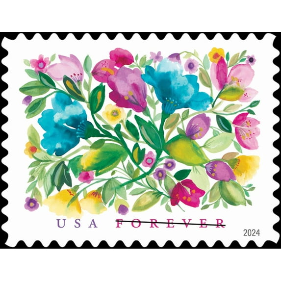 Celebration Blooms USPS Forever Postage Stamp 2 Sheets of 20 US First Class Celebrate Flower Announcement Wedding Holiday (40 Stamps)