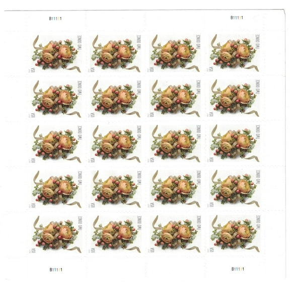 Celebration Corsage Sheet of 20 USPS Forever First Class Two Ounce Stamps Wedding Mother’s Day Proms