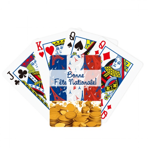 Celebration Eiffel Tower France Landmark Gold Playing Card Classic Game